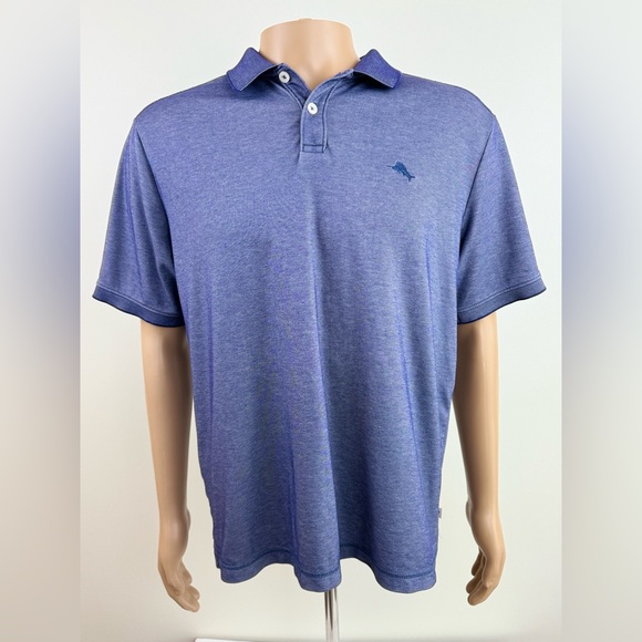 Tommy Bahama Other - Tommy Bahama Men's Polo Short Sleeve Shirt, Heather Blue, Size Large
